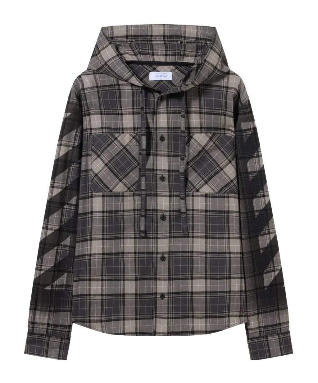 Spray Diagonal Hooded Shirt