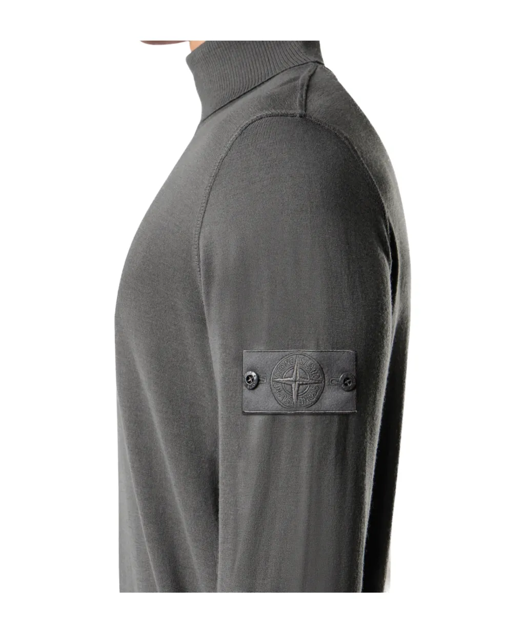 Stone Island Logo Patch Roll-Neck Jumper