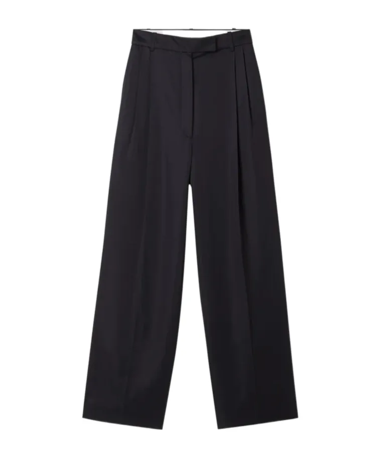 High-Waisted Pleated Casual Pants