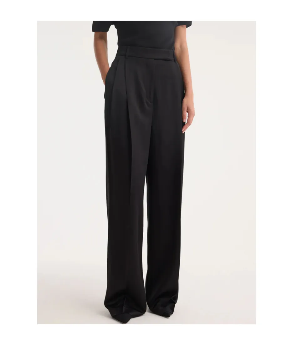 High-Waisted Pleated Casual Pants