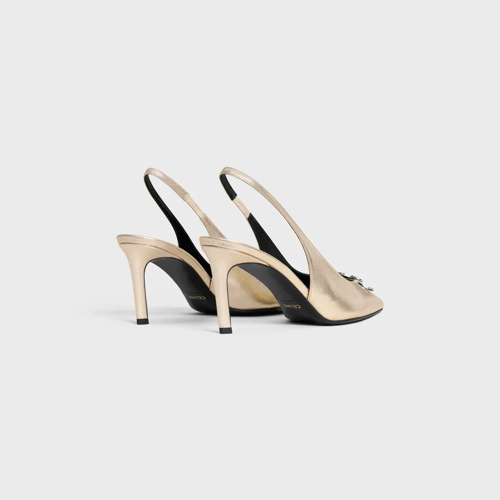 Celine Alma Triomphe Slingback In Laminated Calfskin