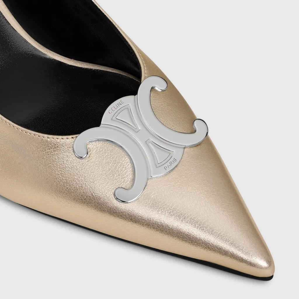 Celine Alma Triomphe Slingback In Laminated Calfskin