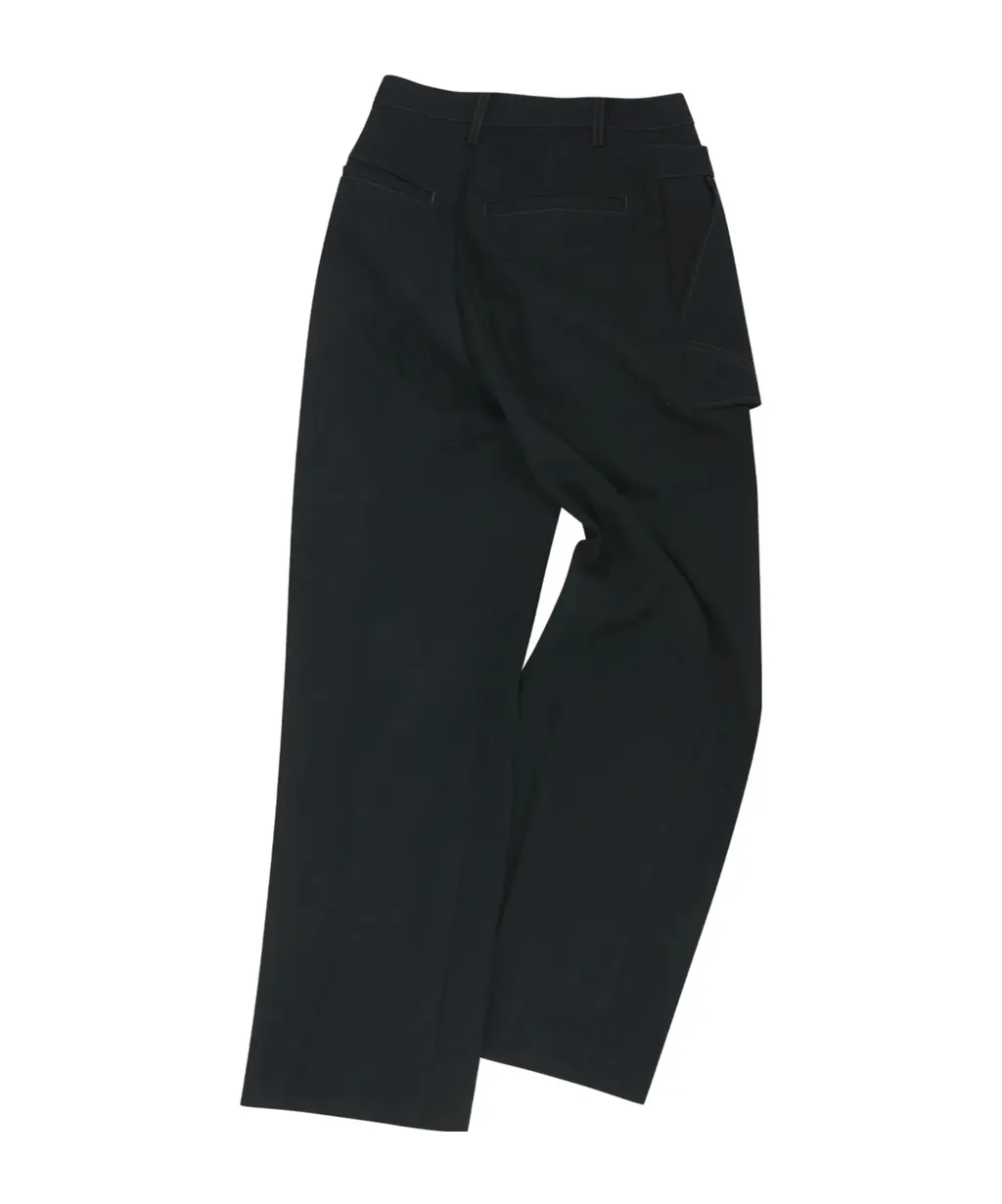 Wool Blend Twill Casual Pants