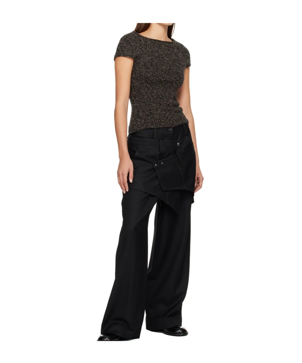 Wool Blend Twill Casual Pants