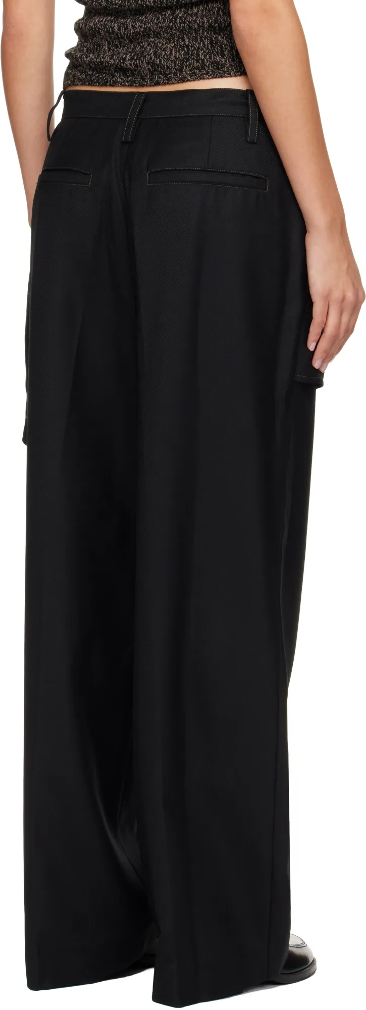 Wool Blend Twill Casual Pants