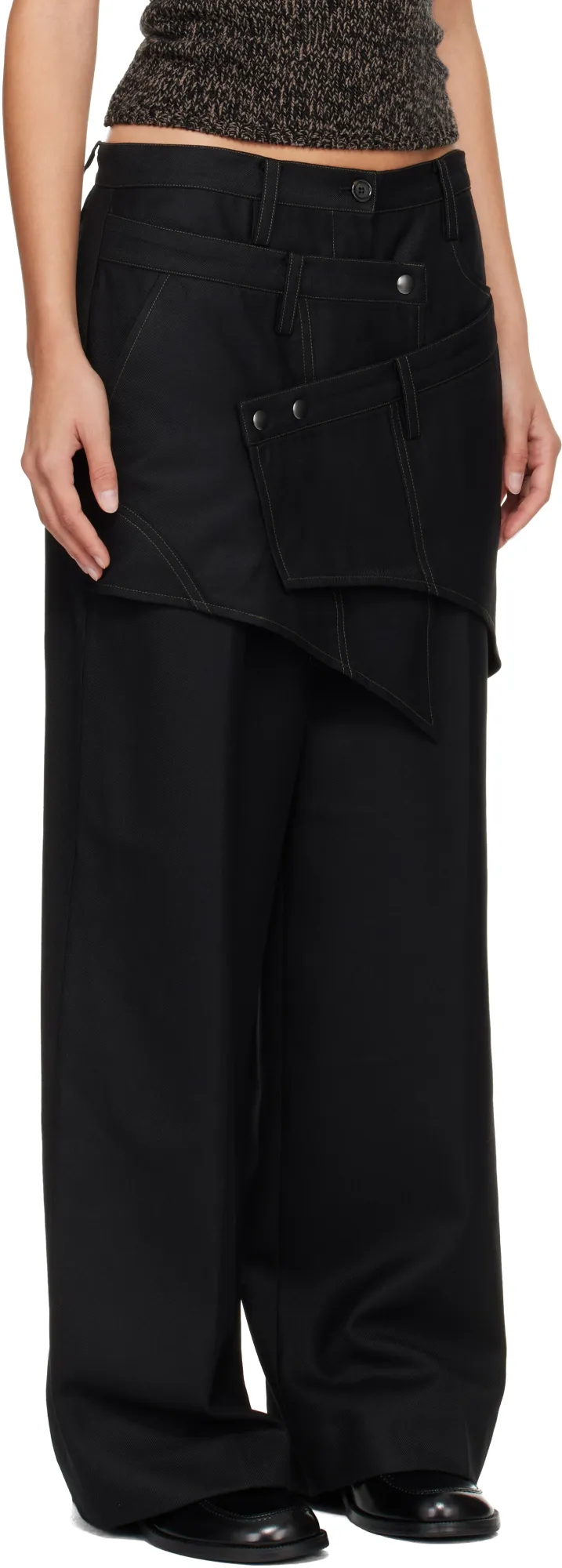 Wool Blend Twill Casual Pants