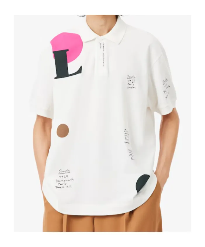 Runway Loose Fit Graphic Piqué Polo Shirt