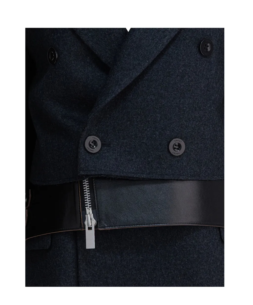 Sacai Double Breasted Panelled Jacket