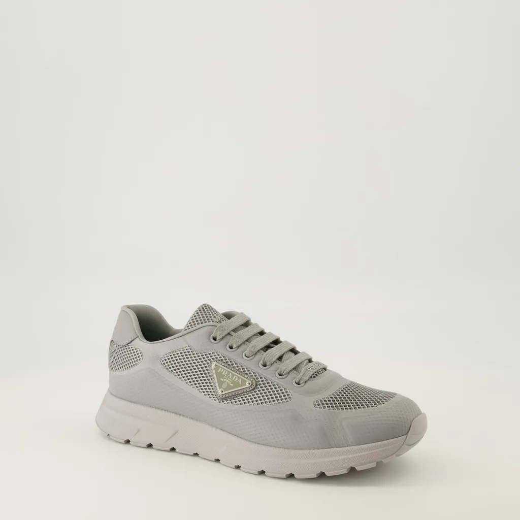 Prada Triangle-Logo Lace-Up Sneakers
