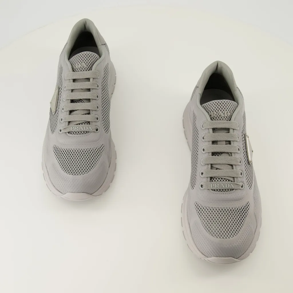 Prada Triangle-Logo Lace-Up Sneakers