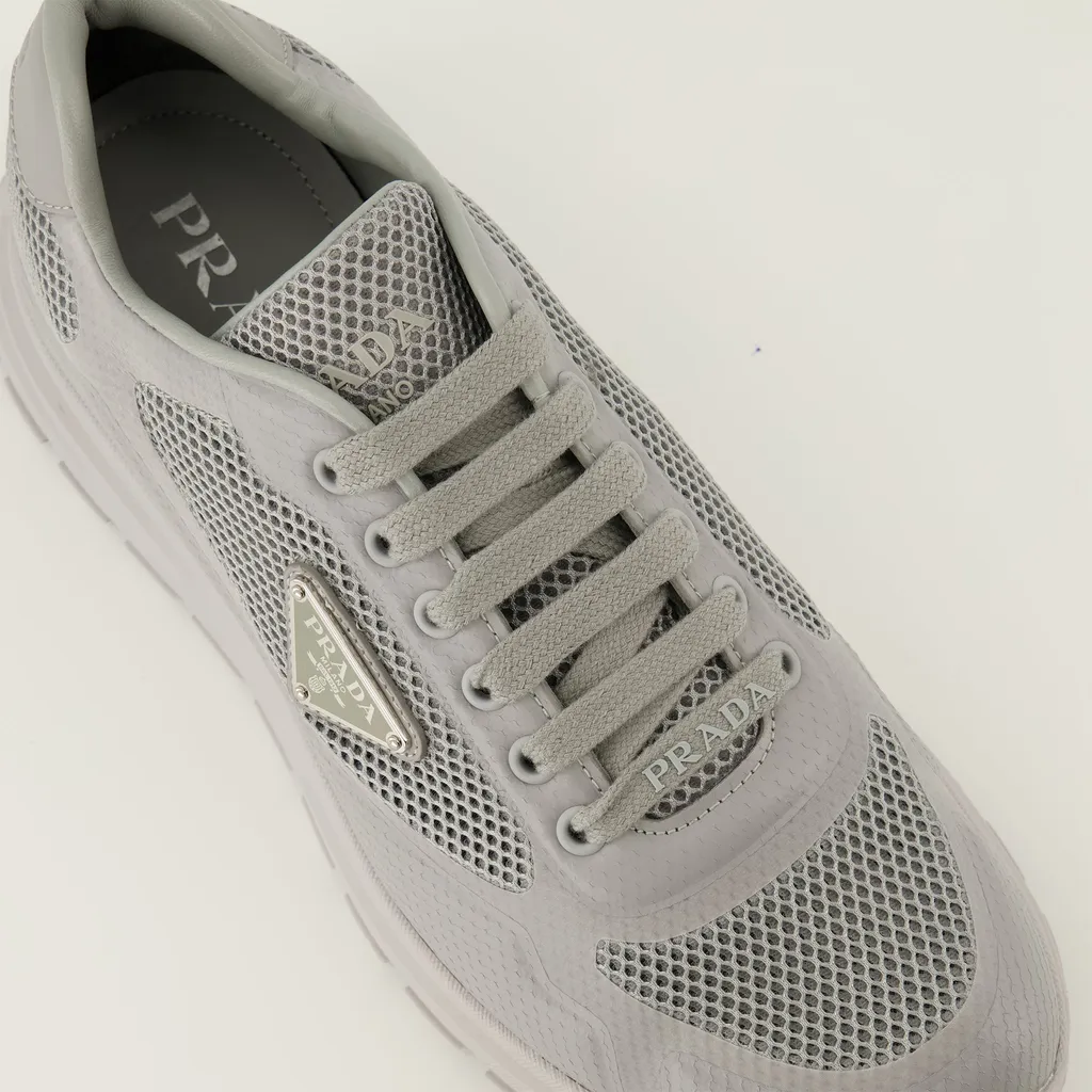 Prada Triangle-Logo Lace-Up Sneakers