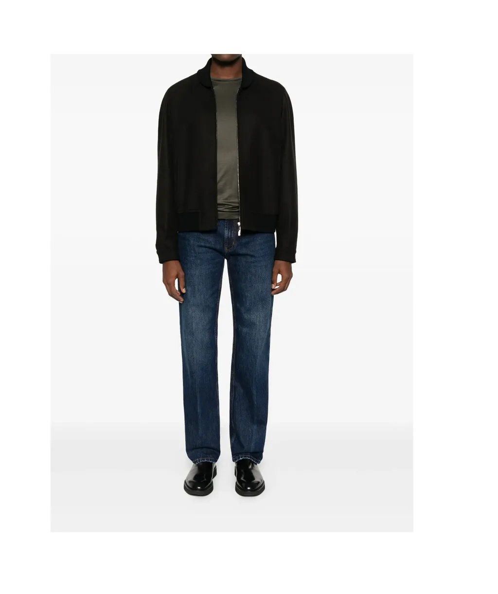 Zip-Up Pocketed Bomber Jacket