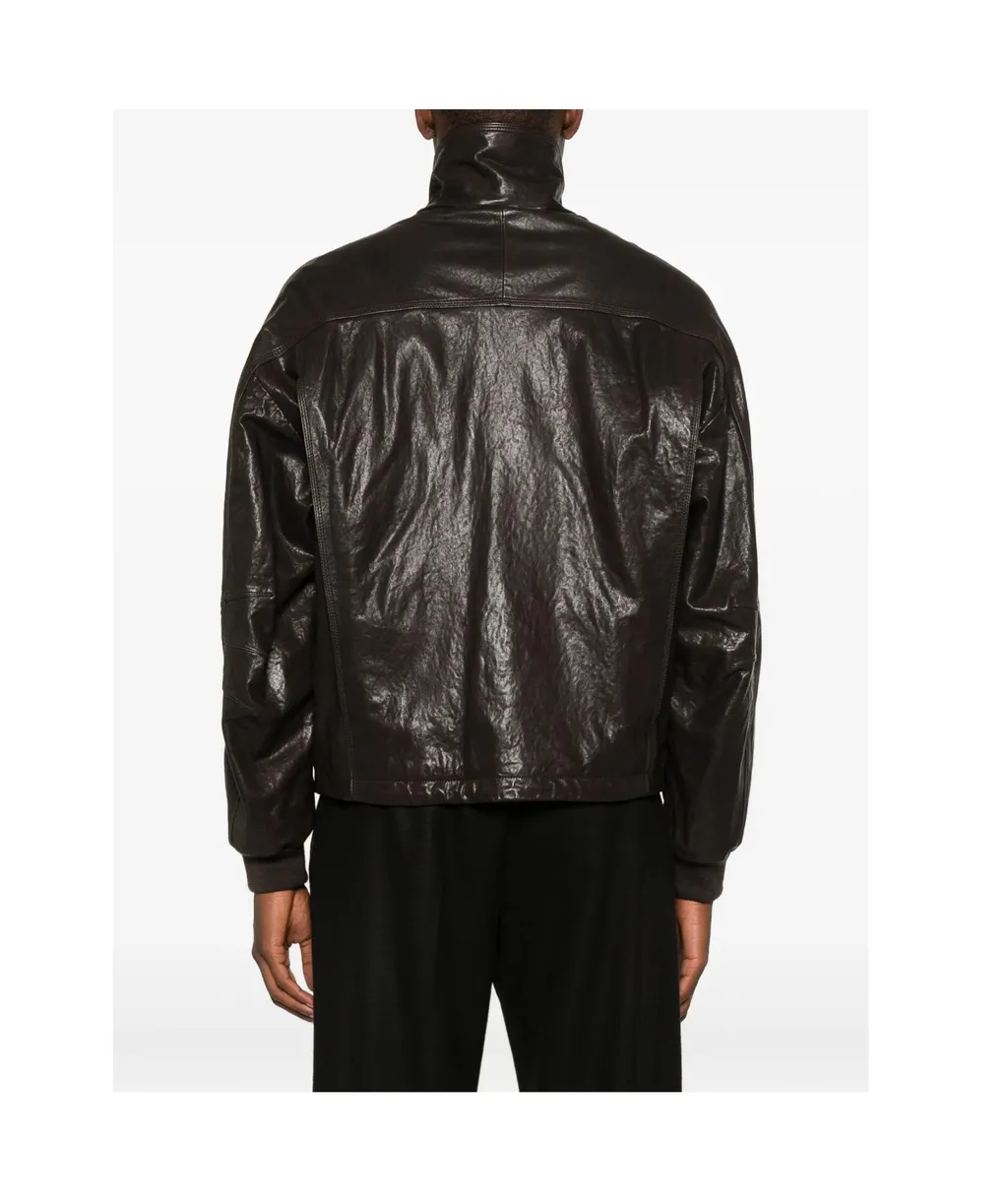 Patch-Pocket Leather Jacket