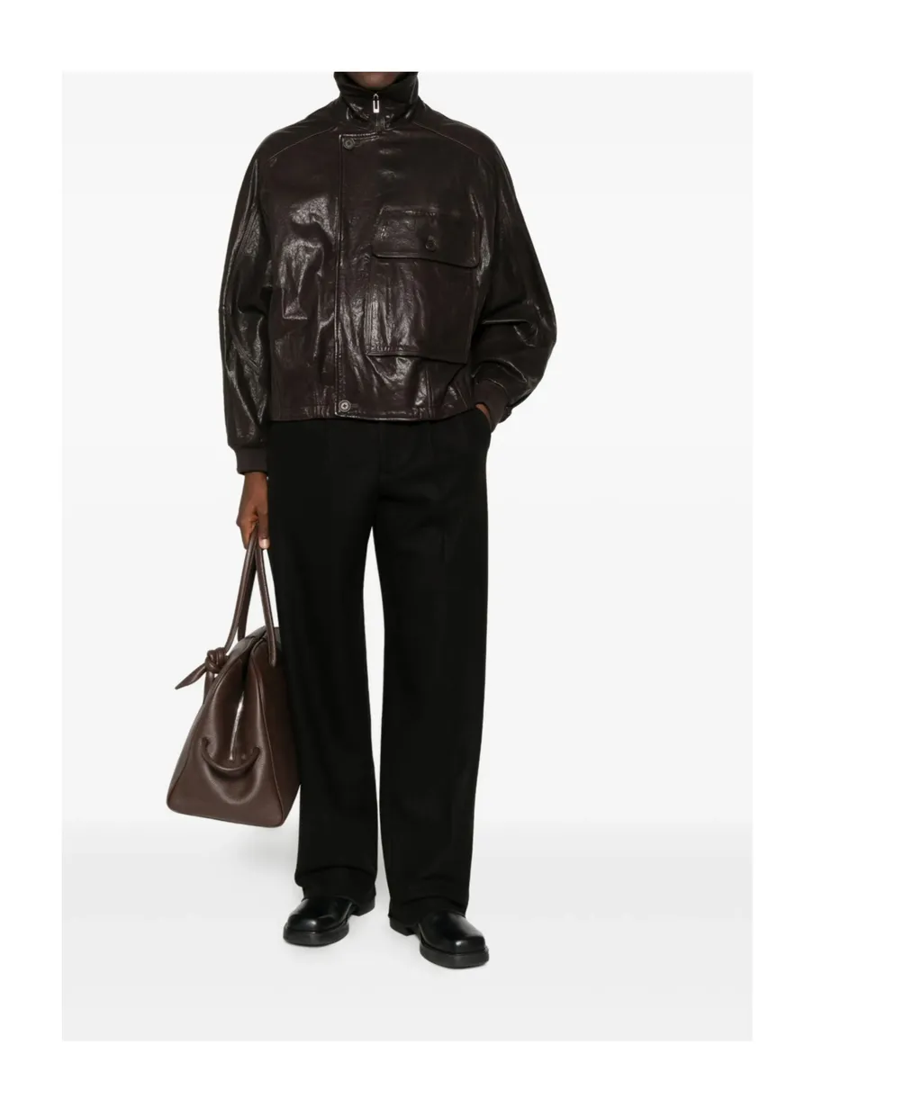 Patch-Pocket Leather Jacket