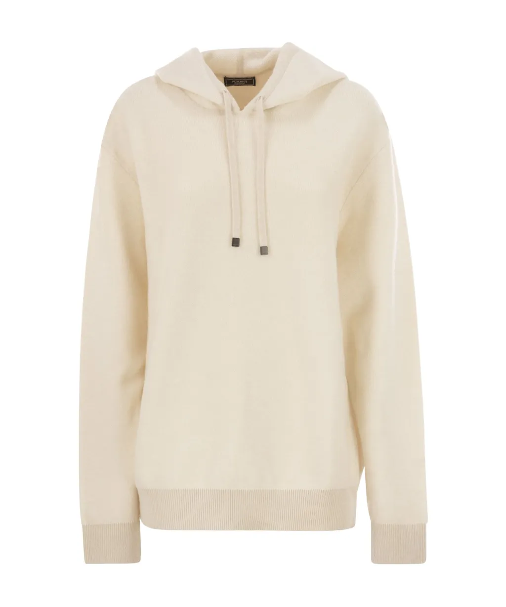 Peserico Hooded Wool-Cashmere Sweater