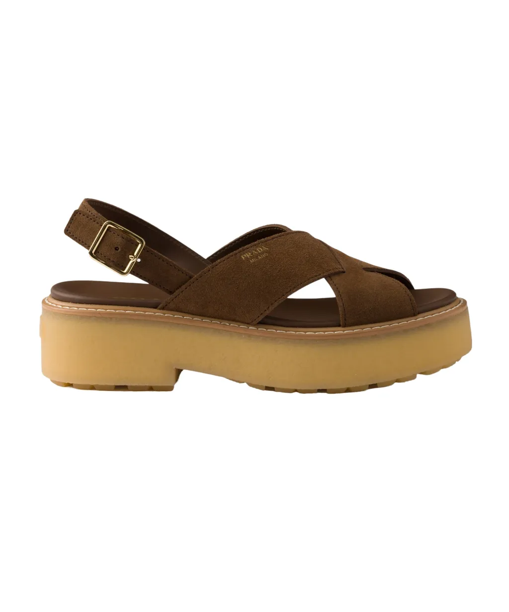 Prada Cross-Strap Sandals