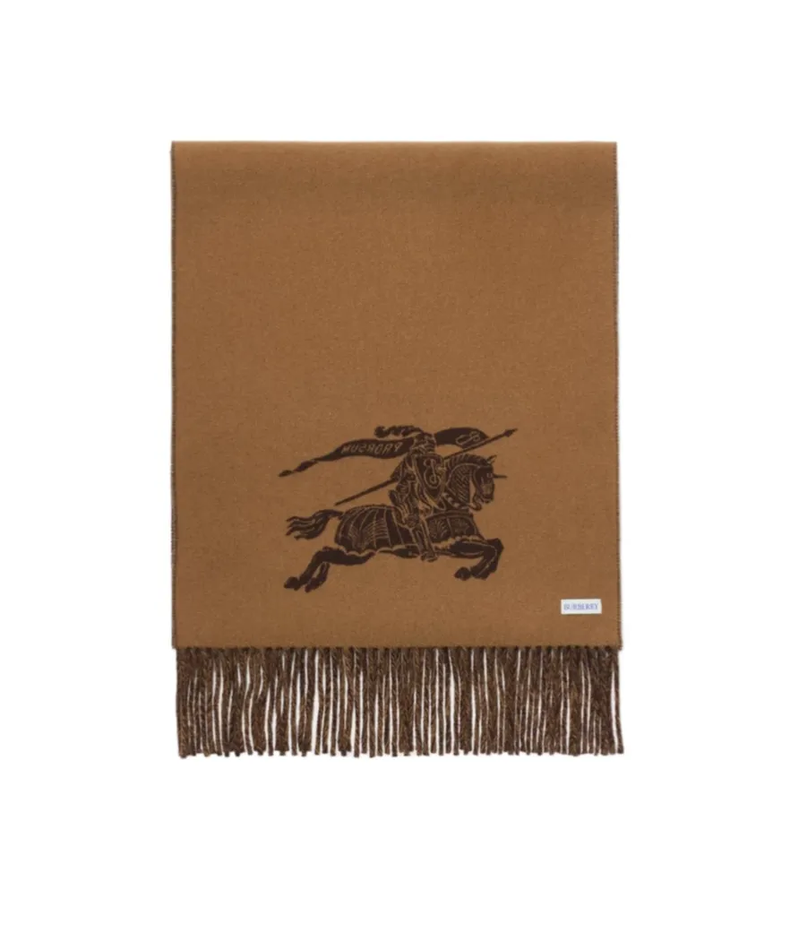Burberry Ekd Jacquard Fringed-Edge Scarf