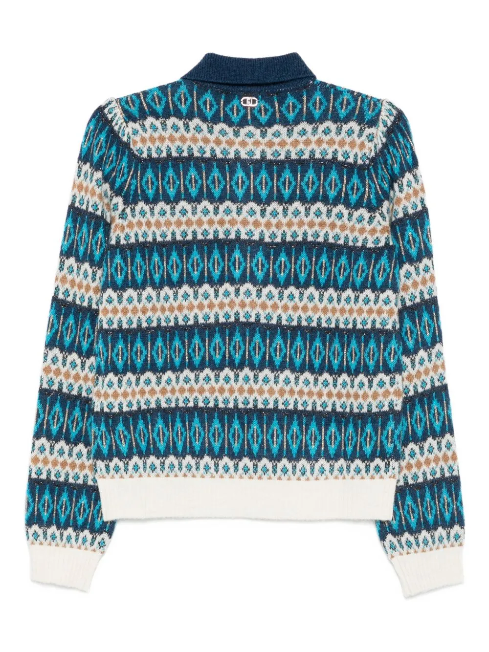 Patterned Collared Polo Top