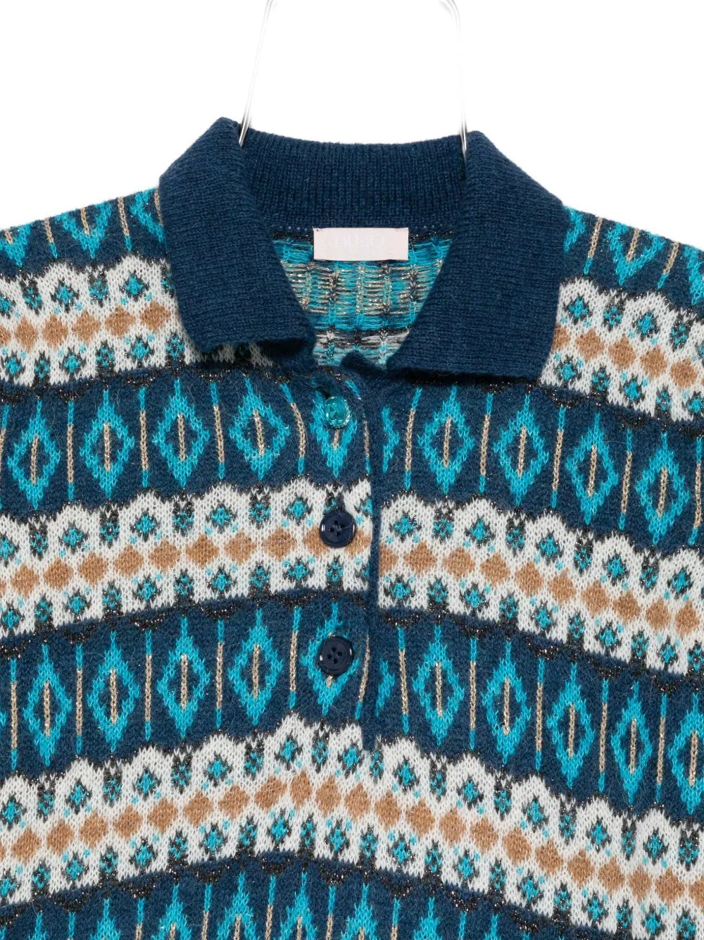 Patterned Collared Polo Top