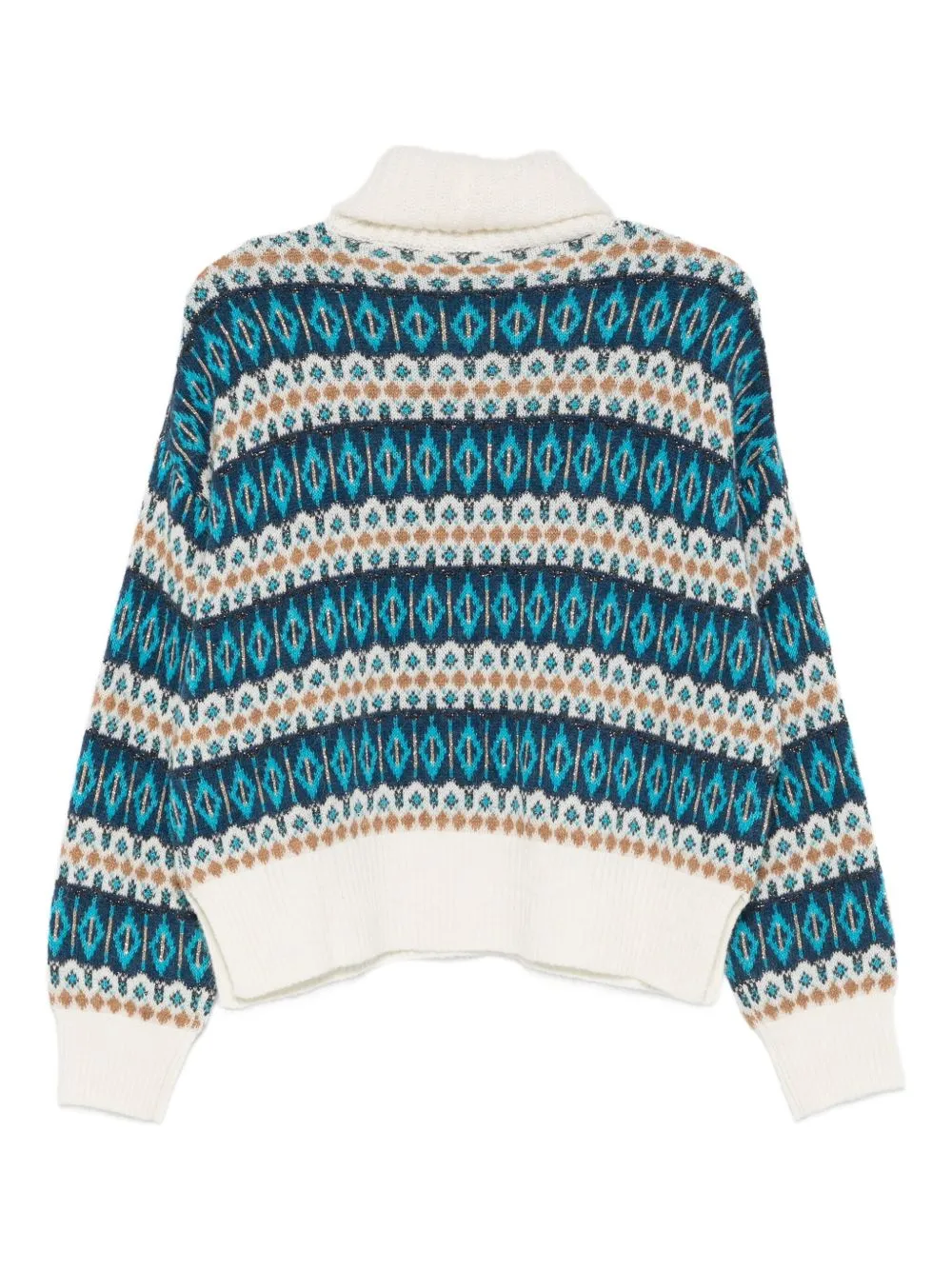 Patterned Turtleneck Sweater