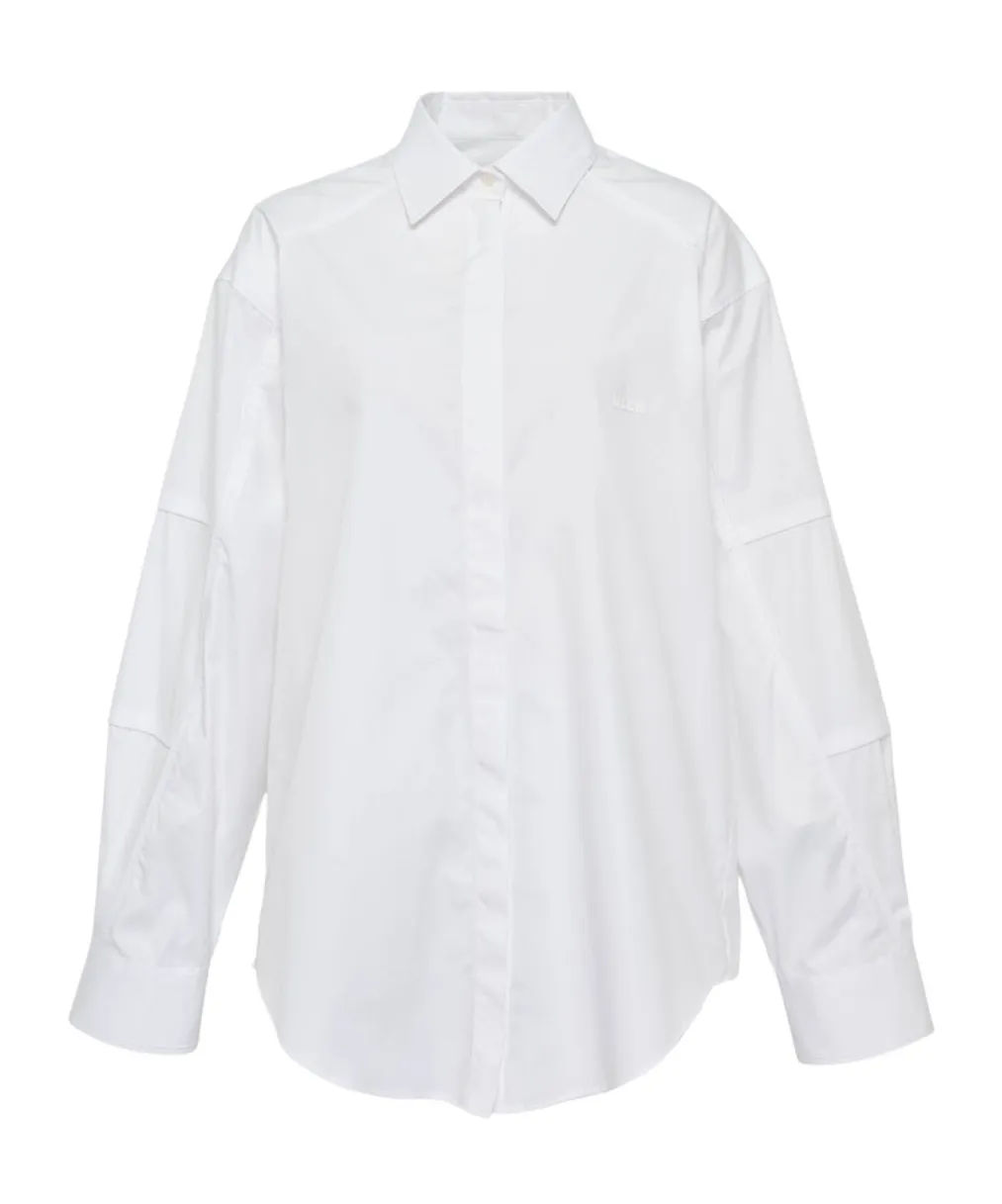 Msgm Contrasting Piping Poplin Shirt