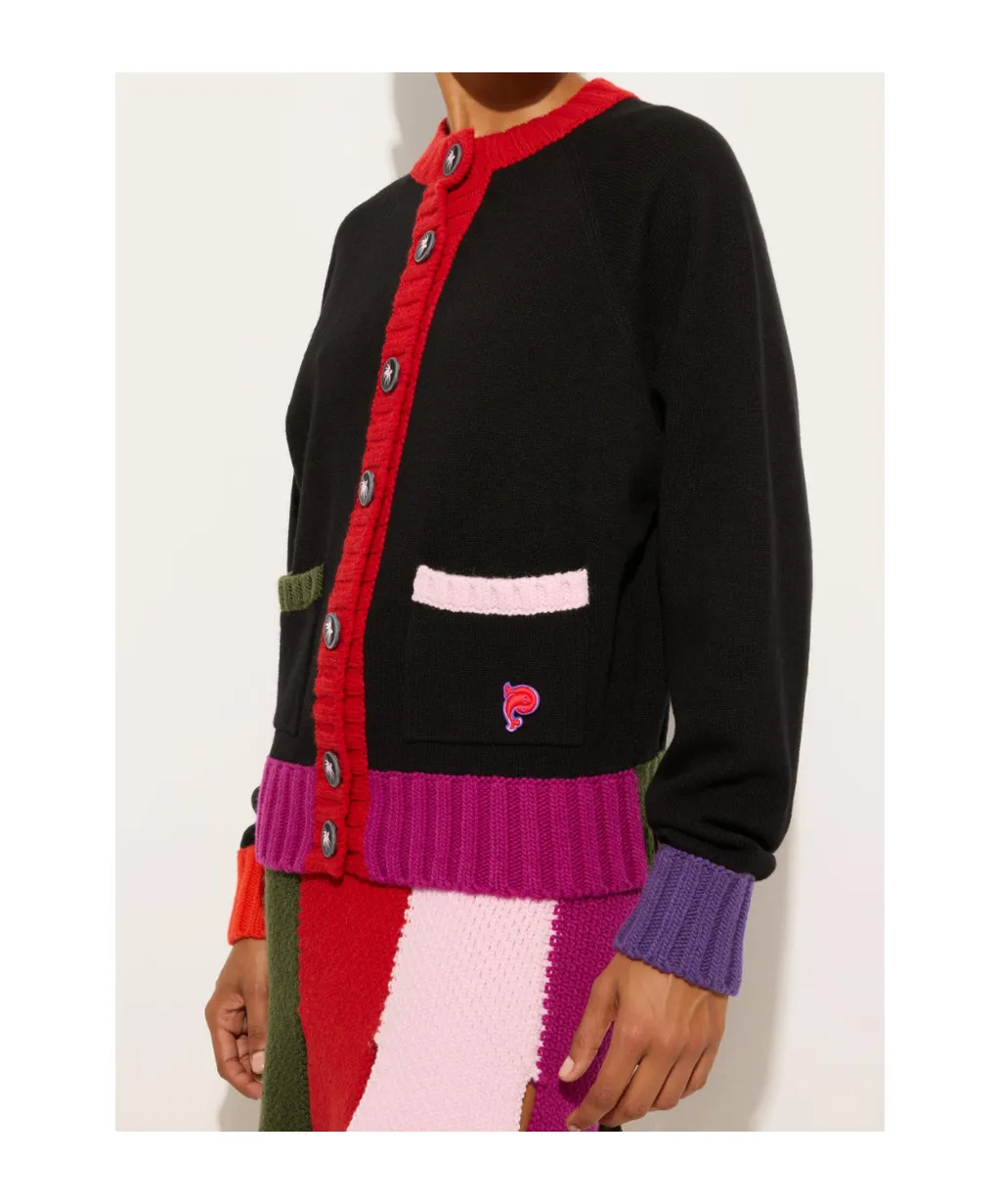 Color-Block Pocket Cardigan
