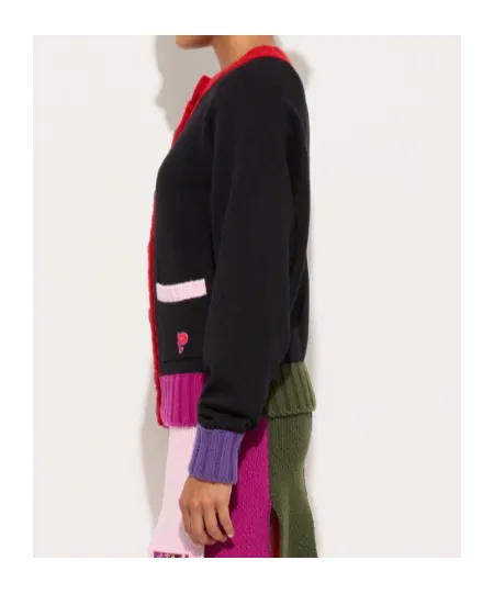 Color-Block Pocket Cardigan