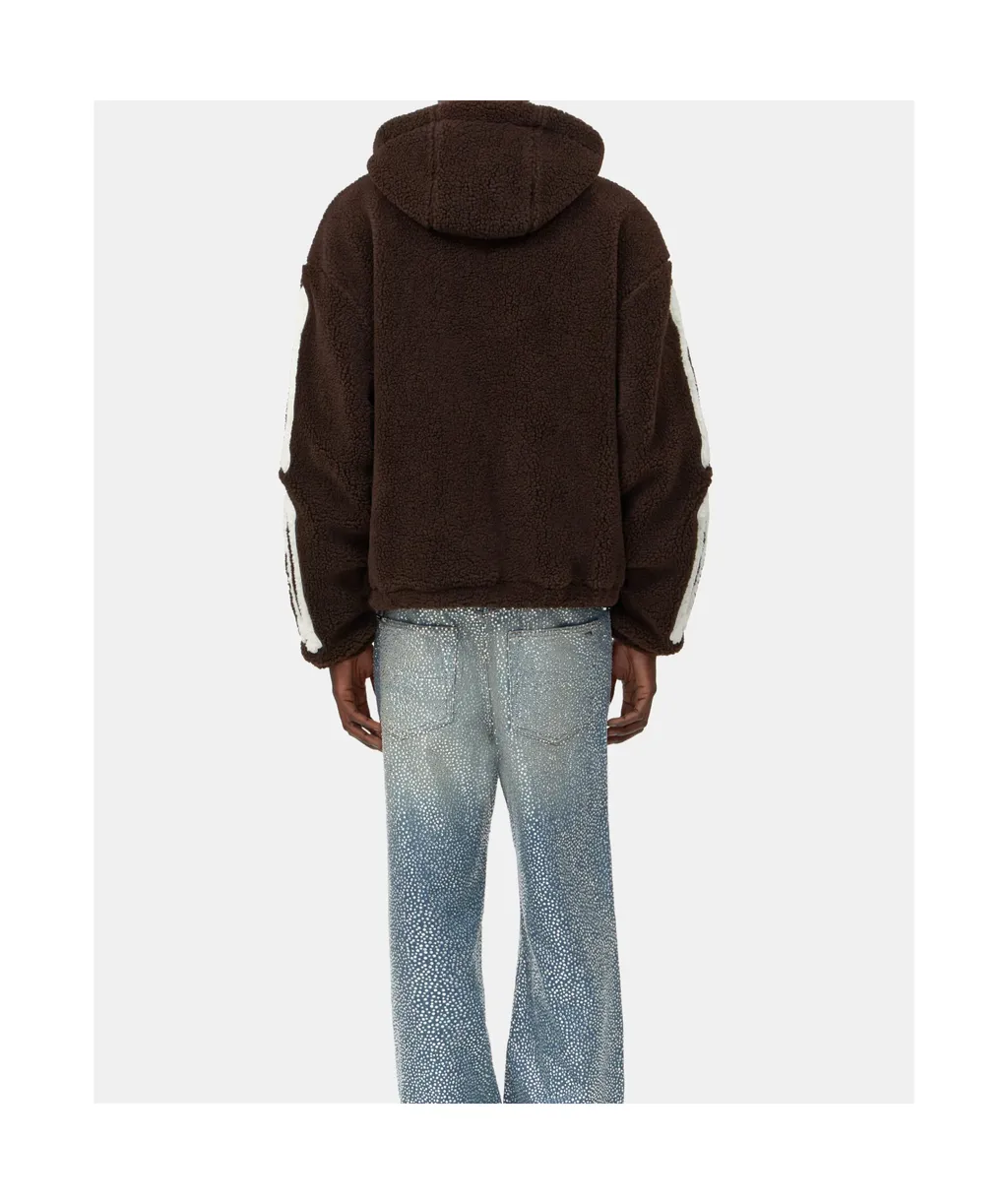 Zip-Up Bone-Detail Hoodie