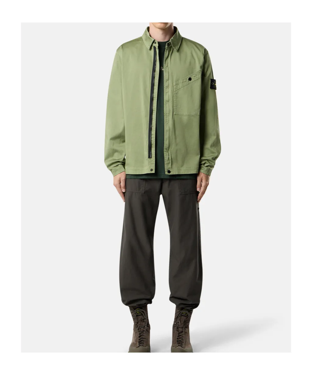 Overshirt With Chest Pocket And Two-Way Zip