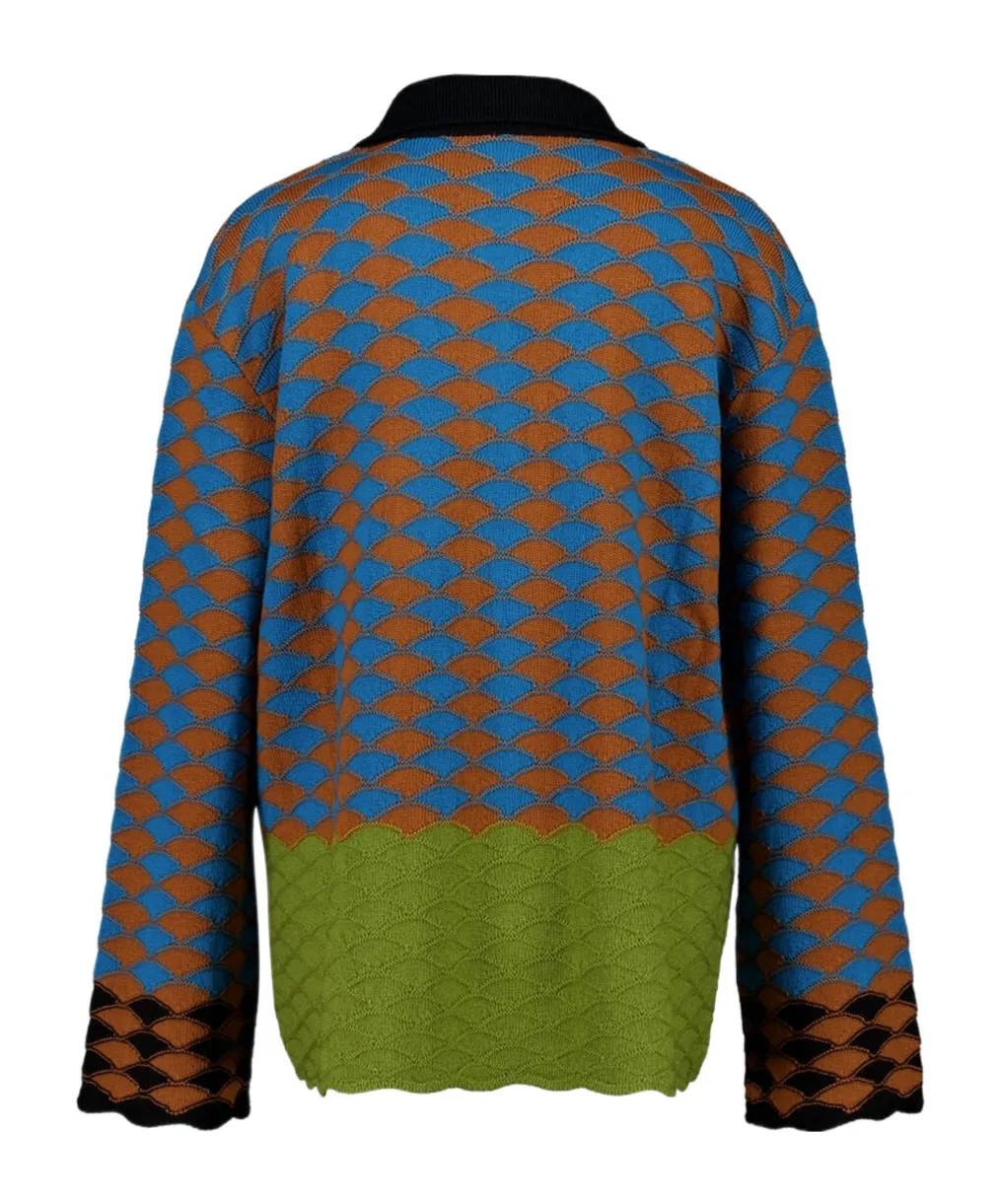 Geometric-Pattern Wool Top