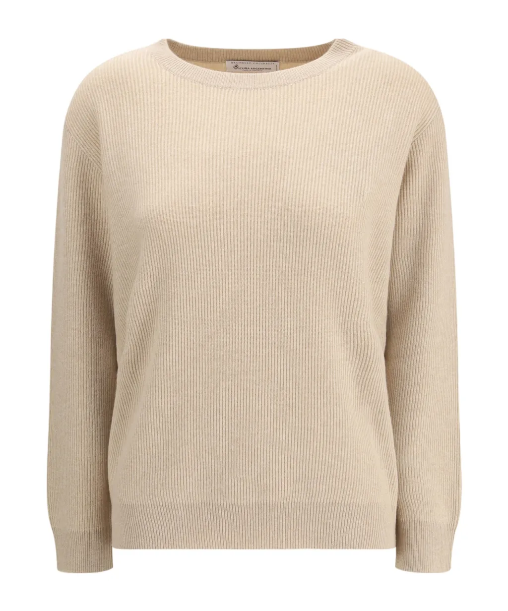 Ribbed Crew-Neck Sweater