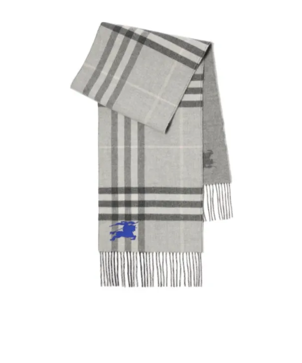 Burberry Reversible Ekd Check Fringed Scarf