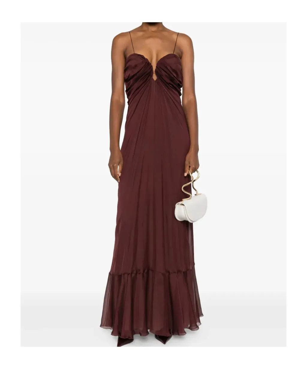 Raquel Diniz Long Dress With Ruffles