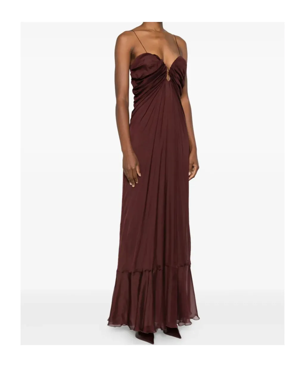 Raquel Diniz Long Dress With Ruffles
