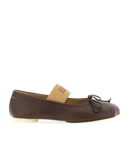 Mm6 Maison Margiela Anatomic Numbers-Motif Bow-Detailed Ballerinas