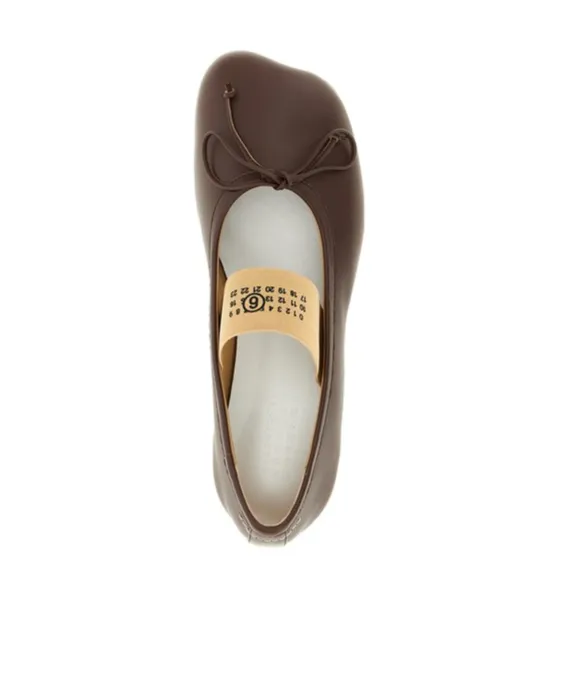 Mm6 Maison Margiela Anatomic Numbers-Motif Bow-Detailed Ballerinas