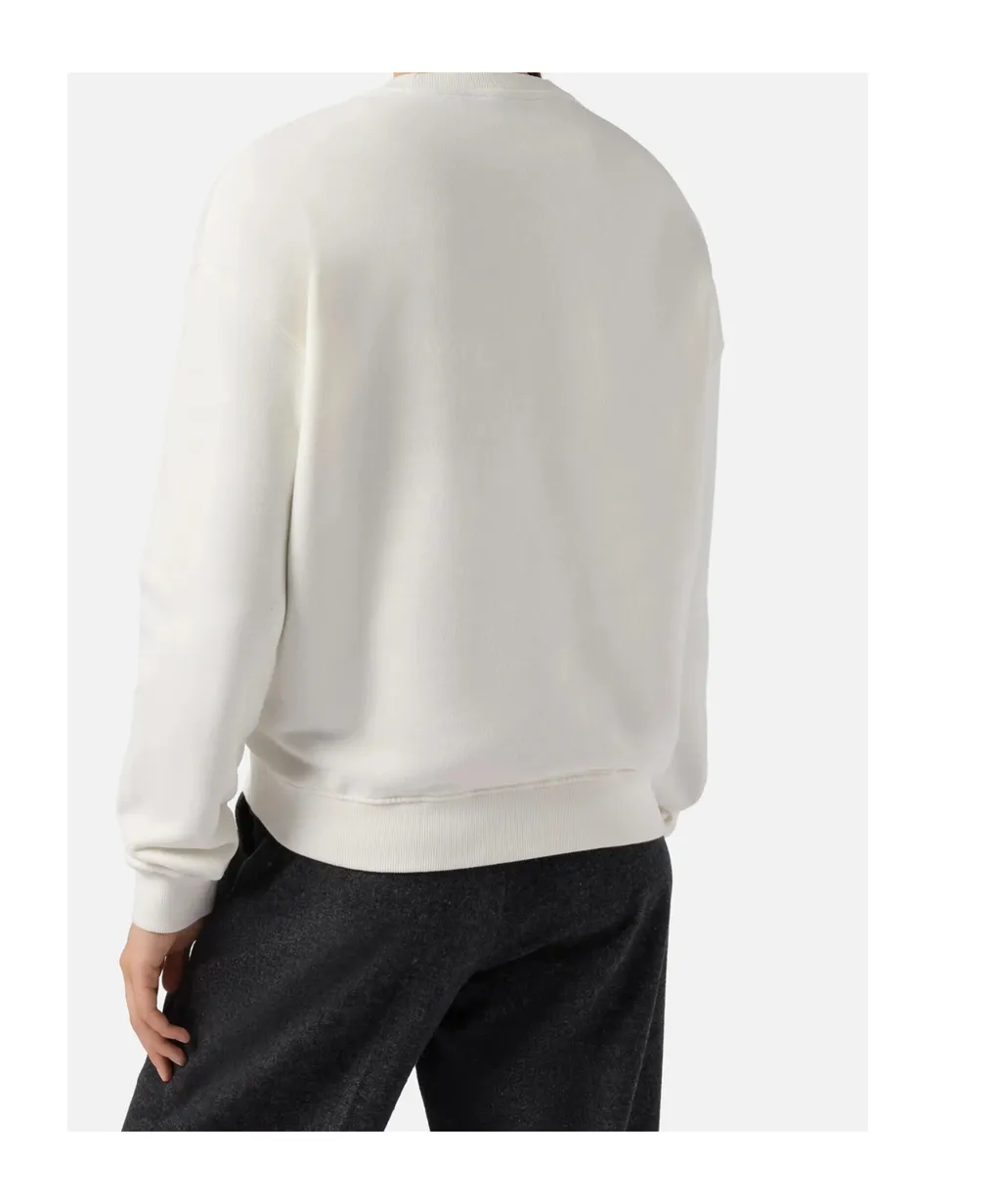 Stardust Cotton Sweatshirt In White With Rhinestone Appliqué AprÈS Ski Queen