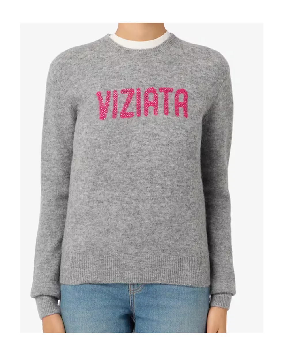 Crystal-Embellishment Sweater