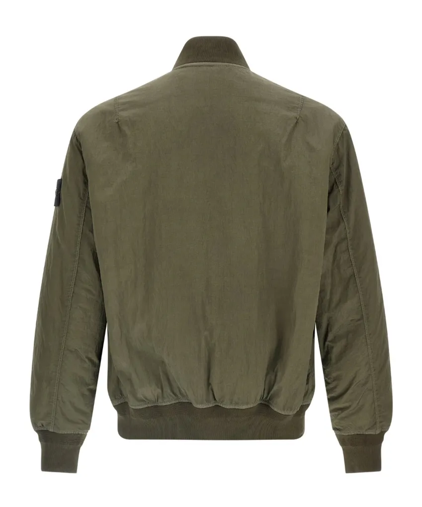 Stone Island Logo Patch Zipped Bomber Jacket