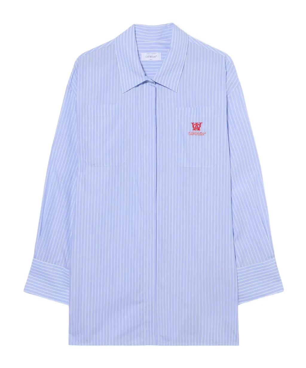Striped Poplin Shirt Mini Dress