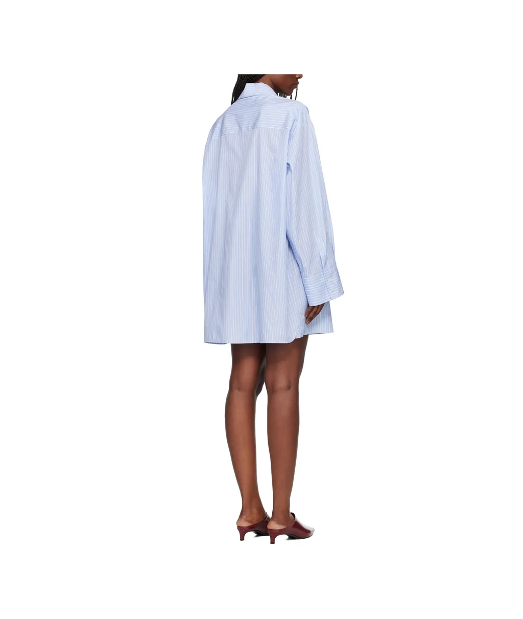 Striped Poplin Shirt Mini Dress