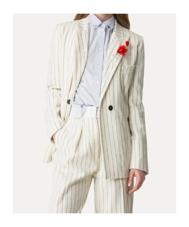 Forte Forte Pinstriped Embroidered Jacket