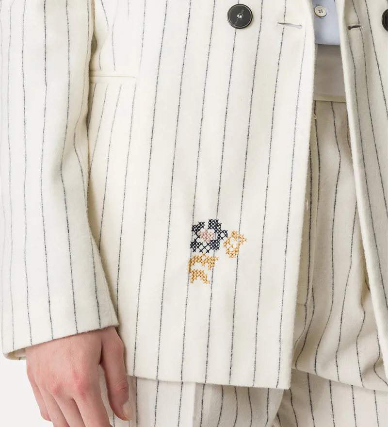 Forte Forte Pinstriped Embroidered Jacket
