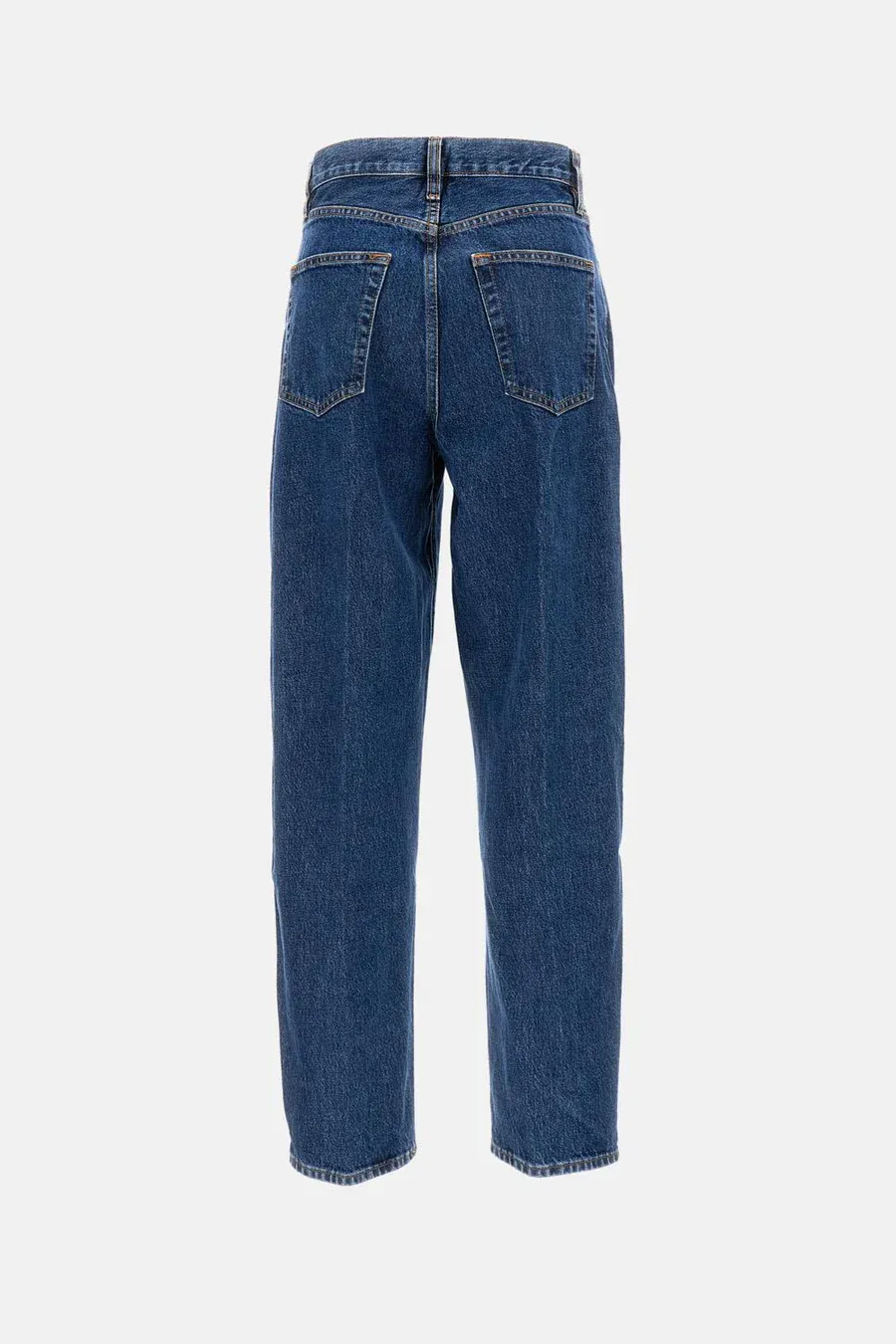 Frame Button Detailed Straight Leg Jeans