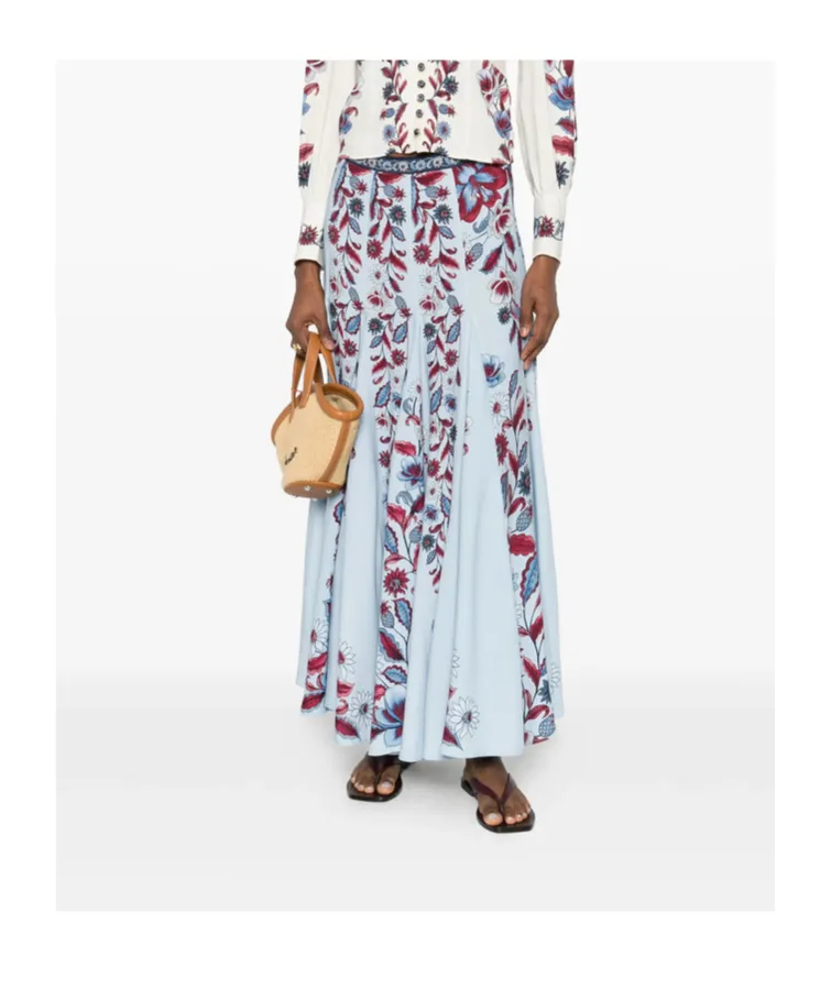 Floral-Print Skirt