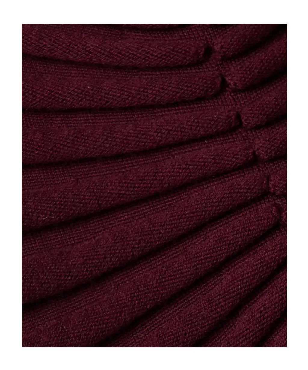 Pleated Wool Midi Dress