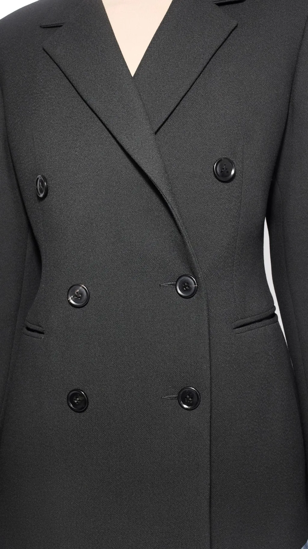 Wool Crepe Cinched Blazer