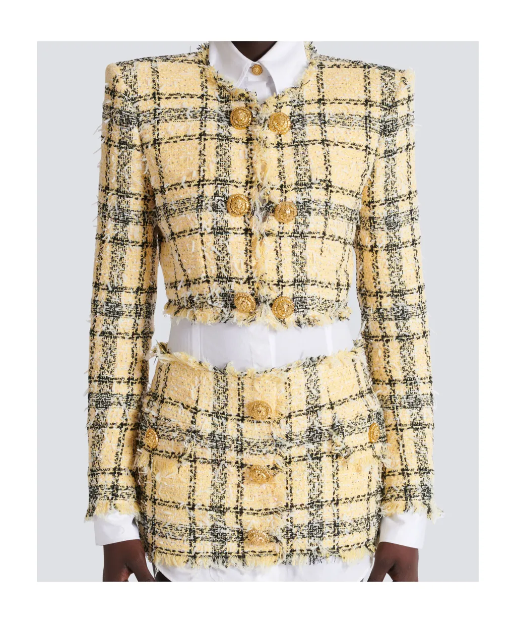 Balmain Glitter Tweed Cropped Jacket