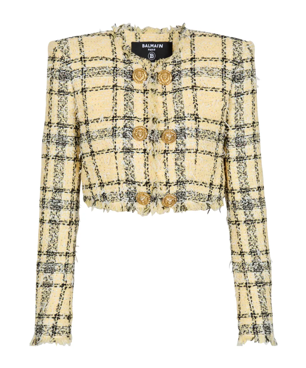 Balmain Glitter Tweed Cropped Jacket