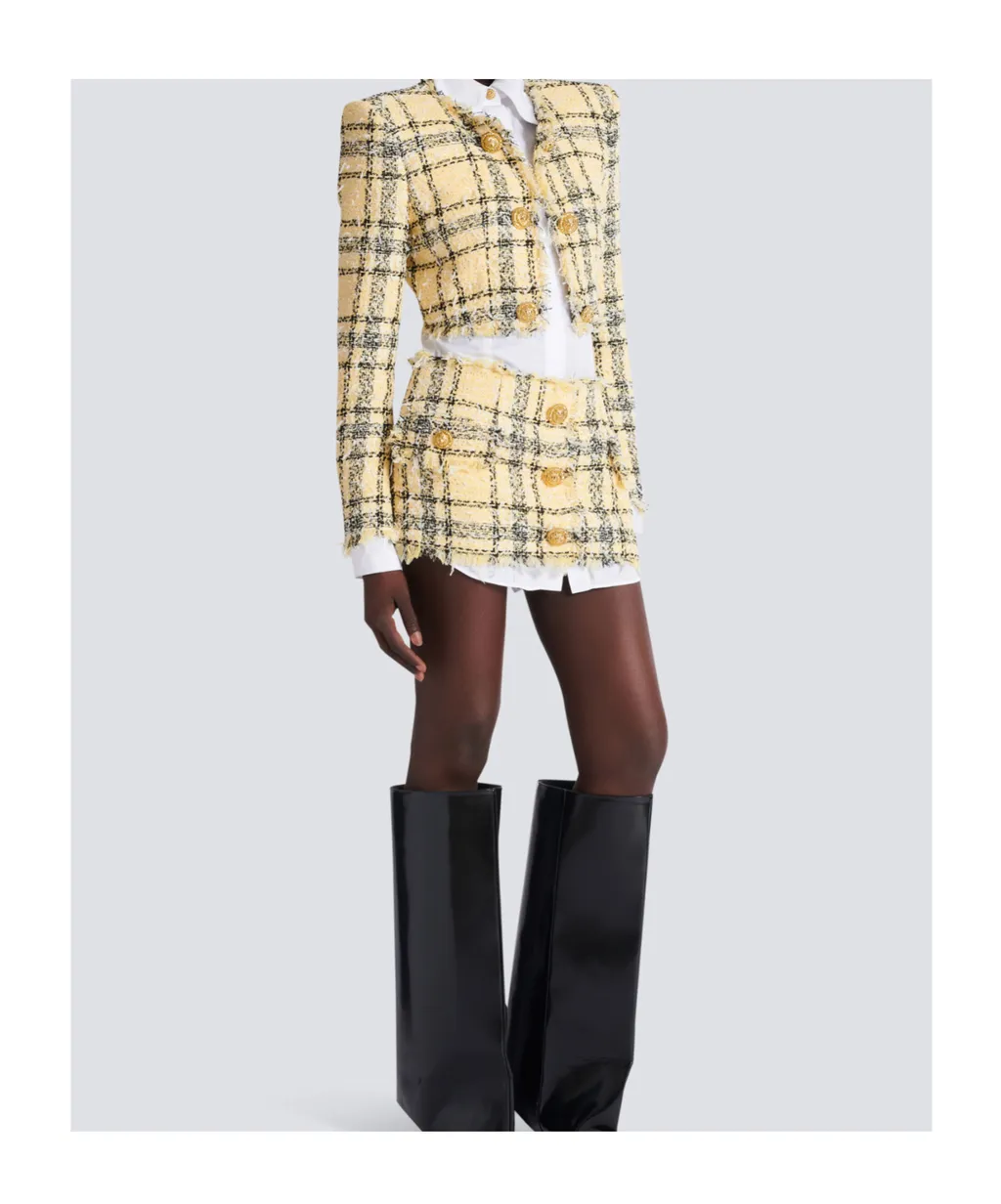 Balmain Glitter Tweed Cropped Jacket